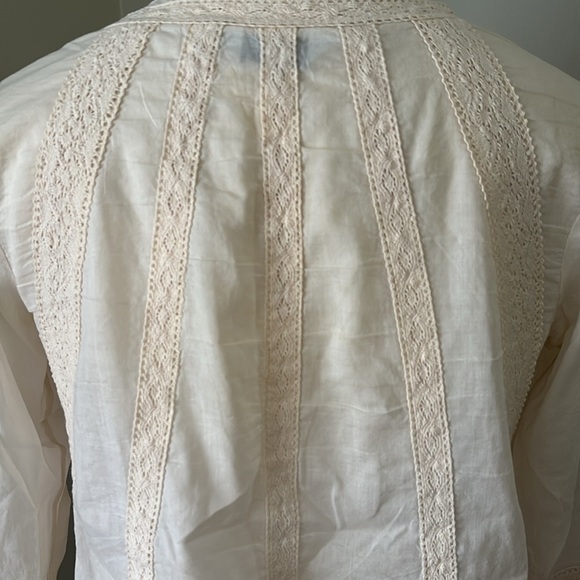 Atmosphere Cream Lace Accent Lightweight Cardigan - Picture 7 of 9